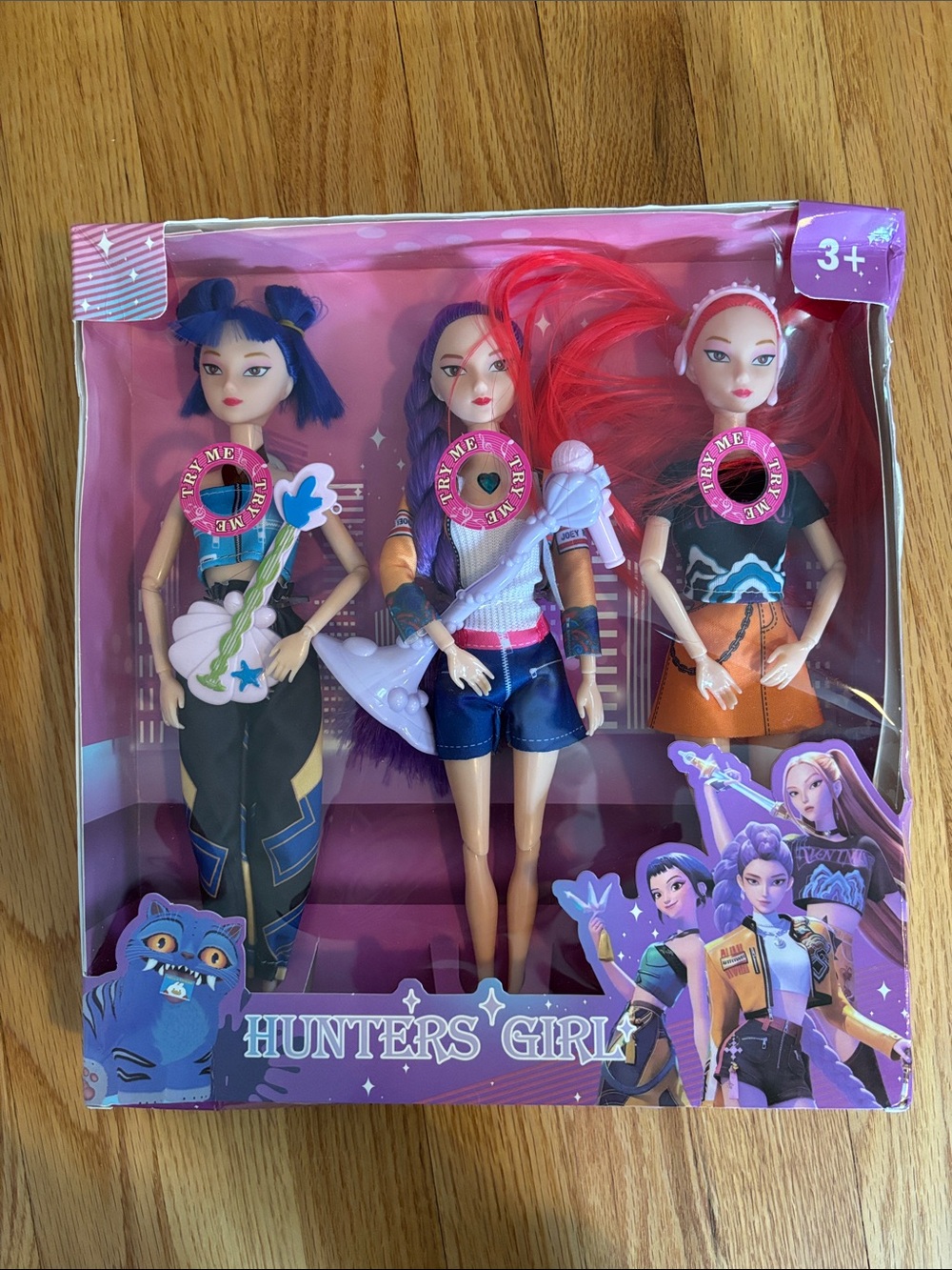 K Pop Demon Hunters Huntrix 3-Pack Singing Dolls Set New In Box